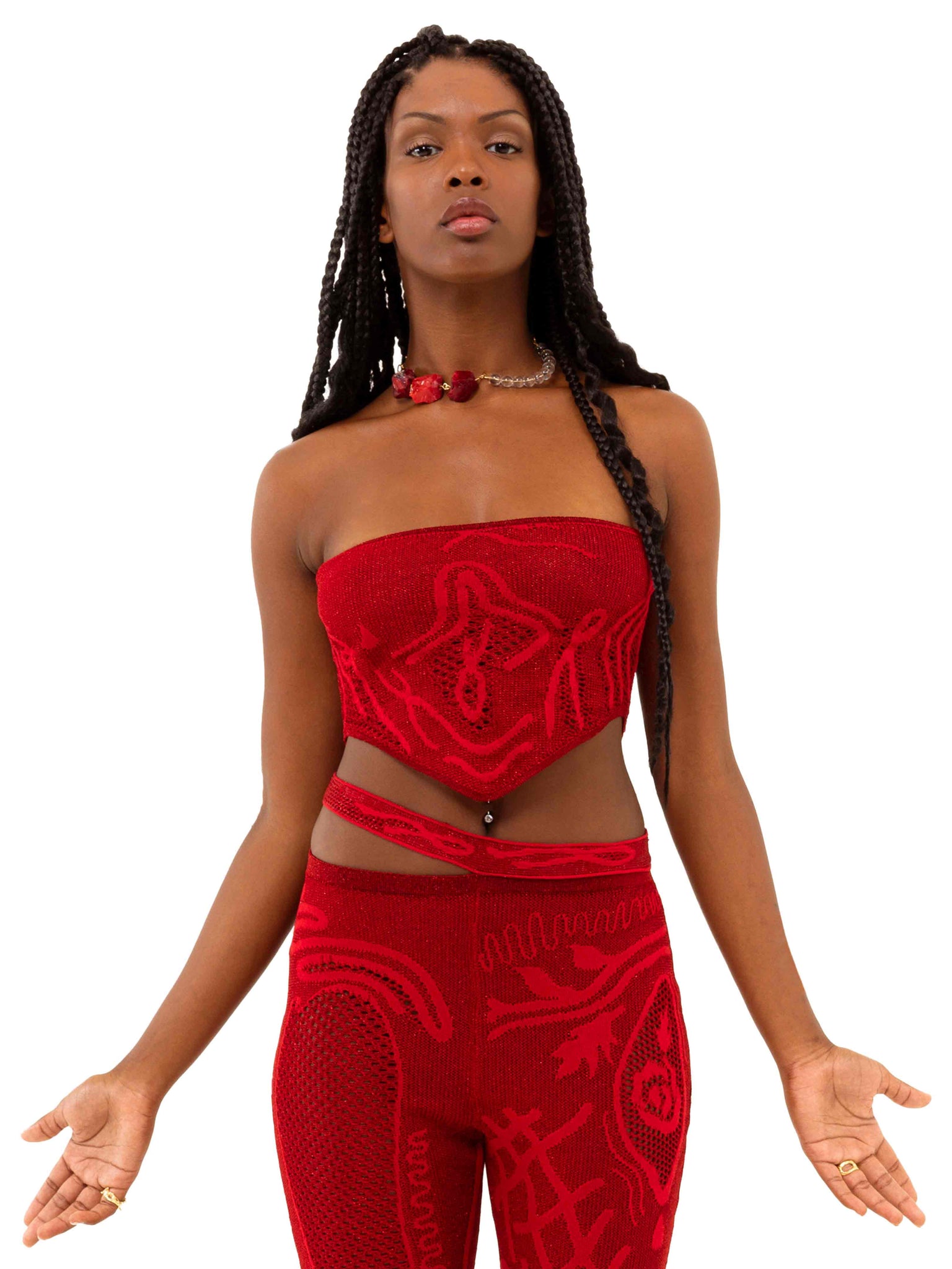 Birthing Venus Knit Top Red