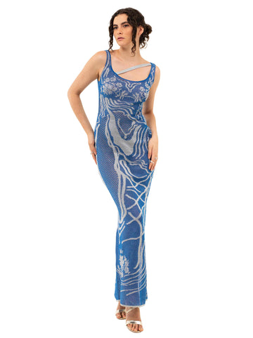 Birthing Venus Knit Dress Light Blue
