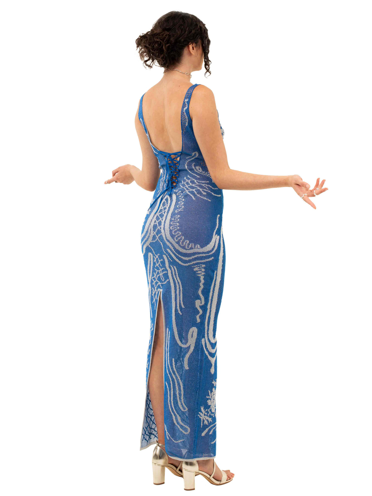 Birthing Venus Knit Dress Light Blue