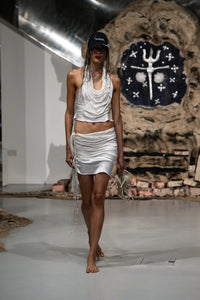 Lunar Draped Silk Skirt