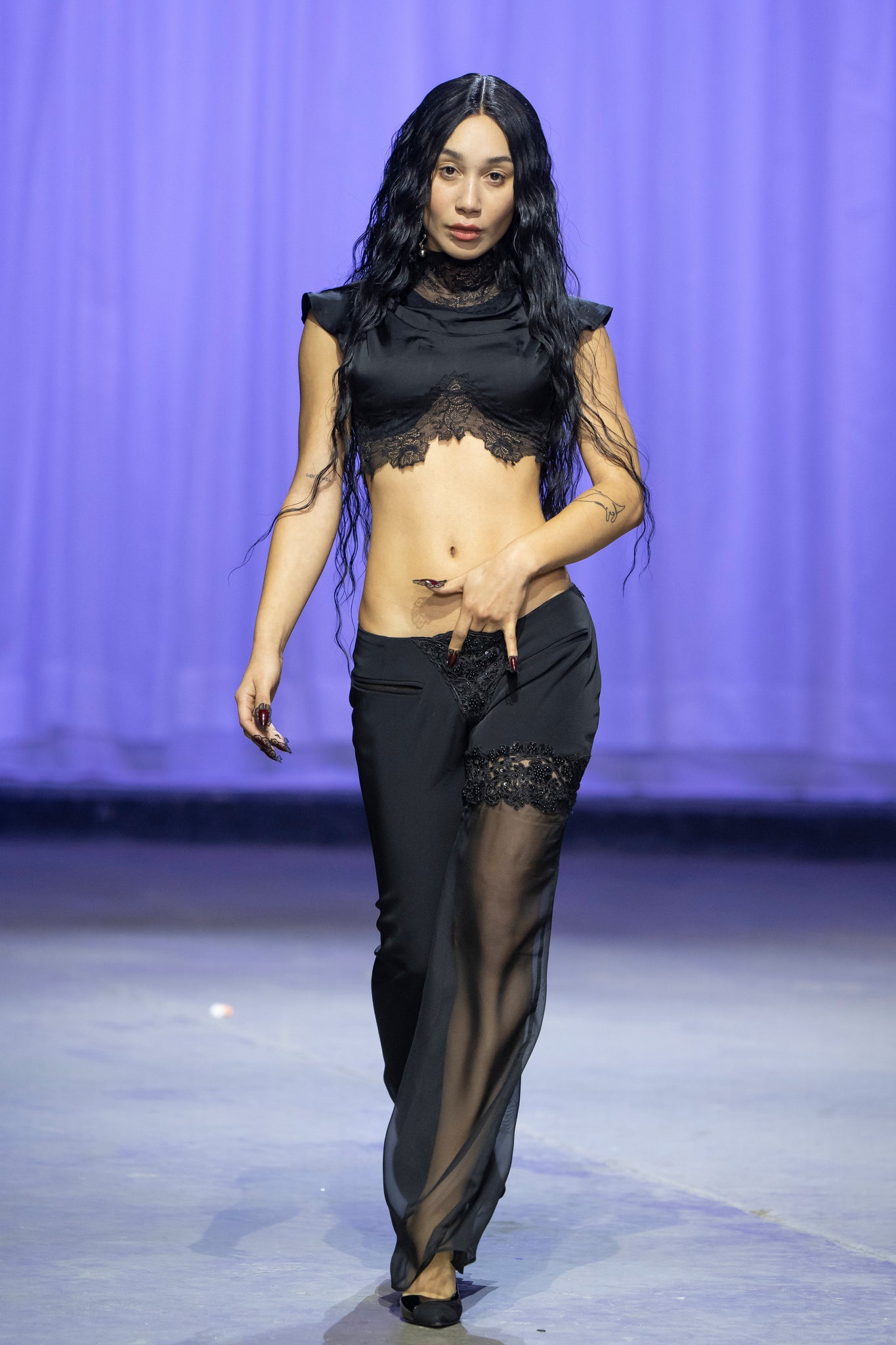 Midnight Lace Crop Top