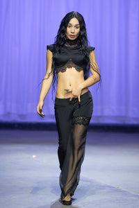 Midnight Lace Crop Top