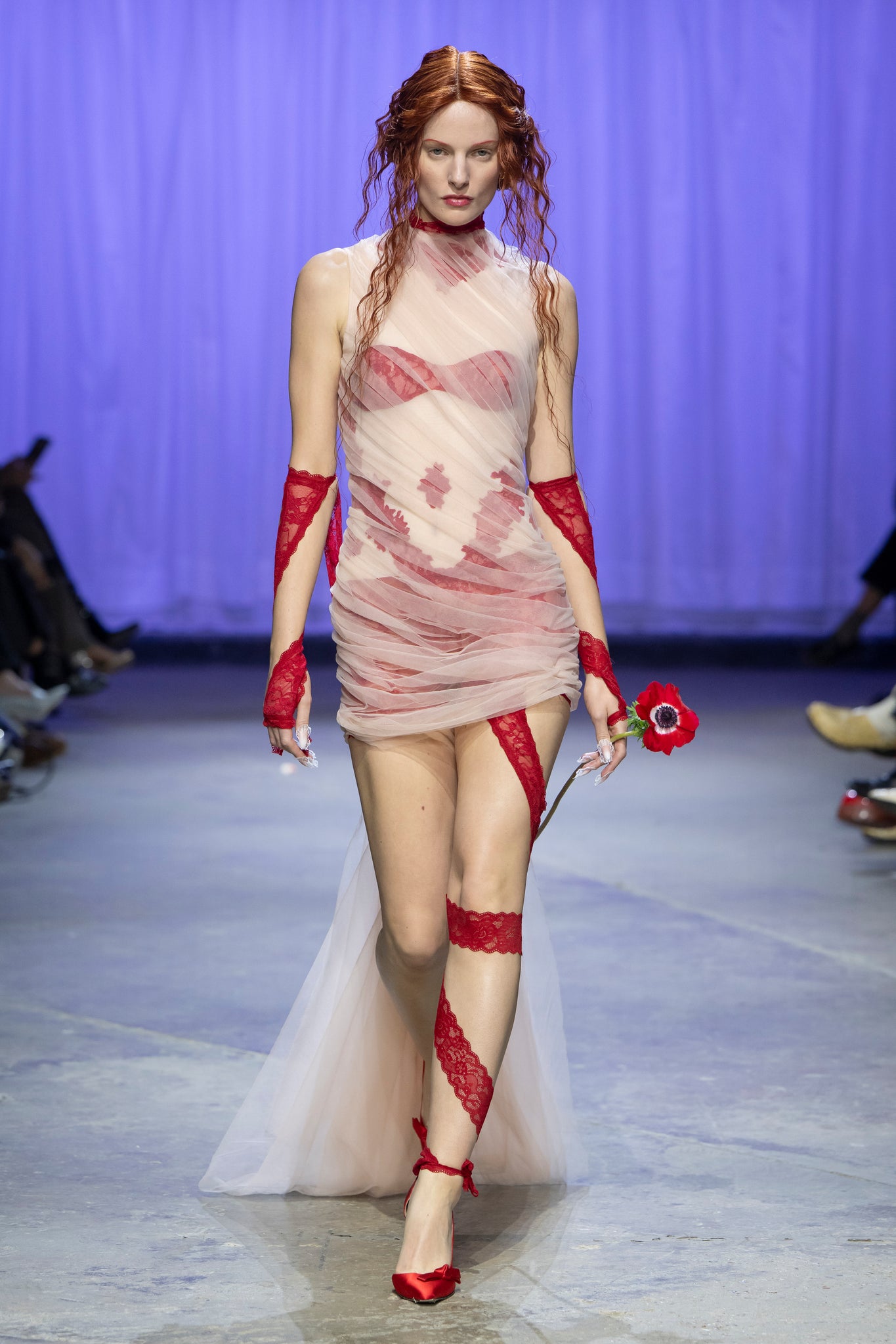 Lace Desire Nude Mini Dress