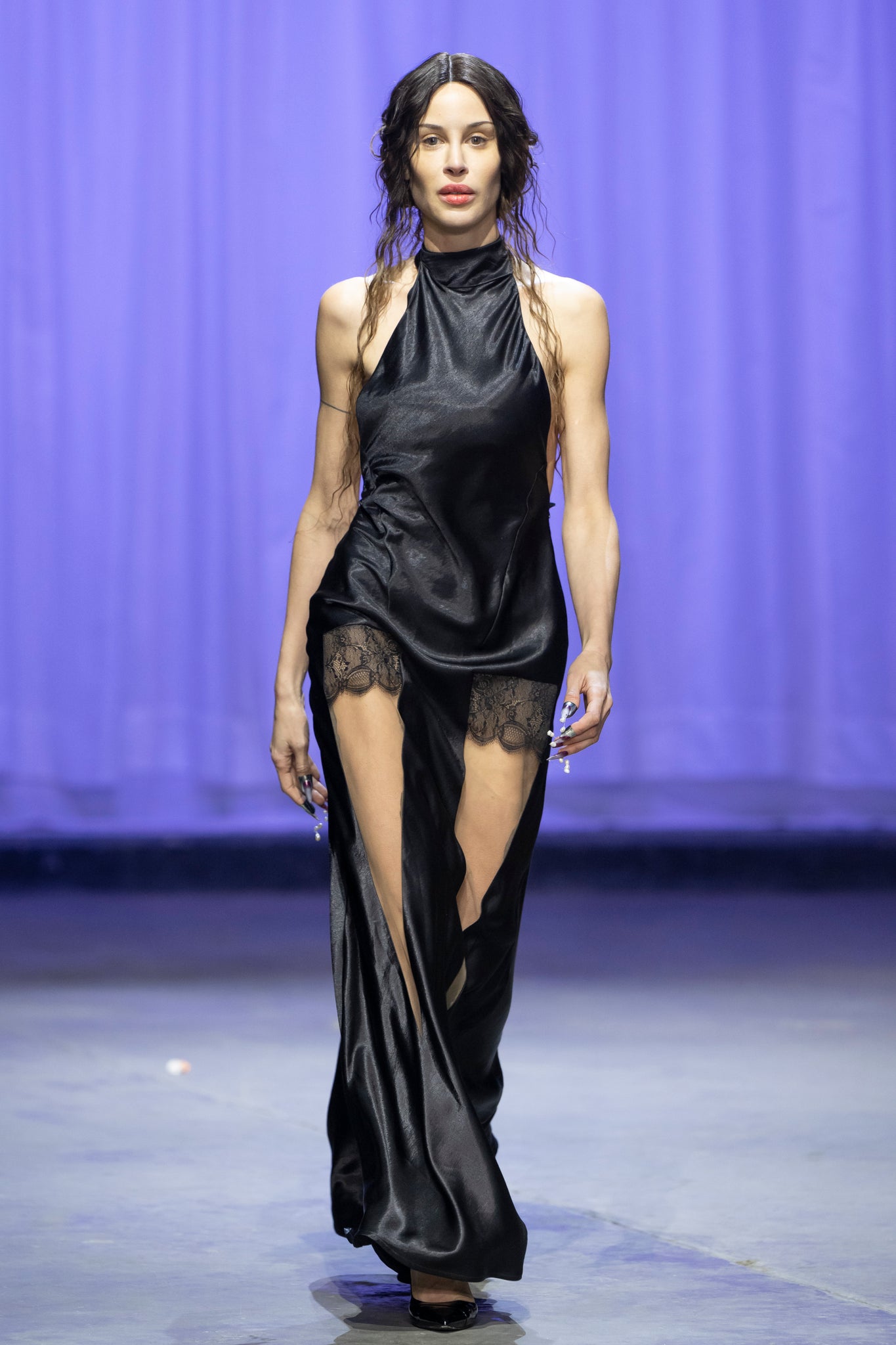 Midnight Lace Halterneck Dress