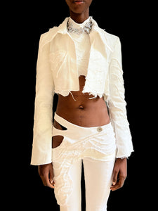 Sea Ripple Denim Cropped Jacket