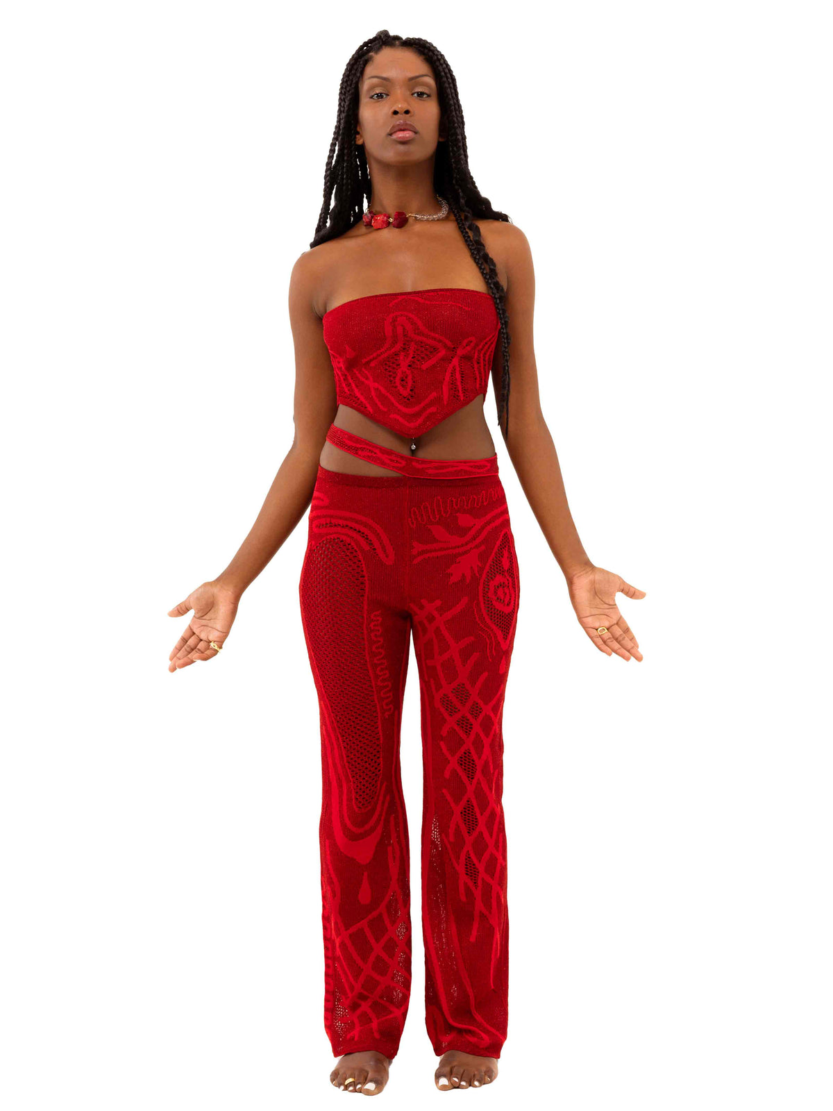 Birthing Venus Knit Top Red
