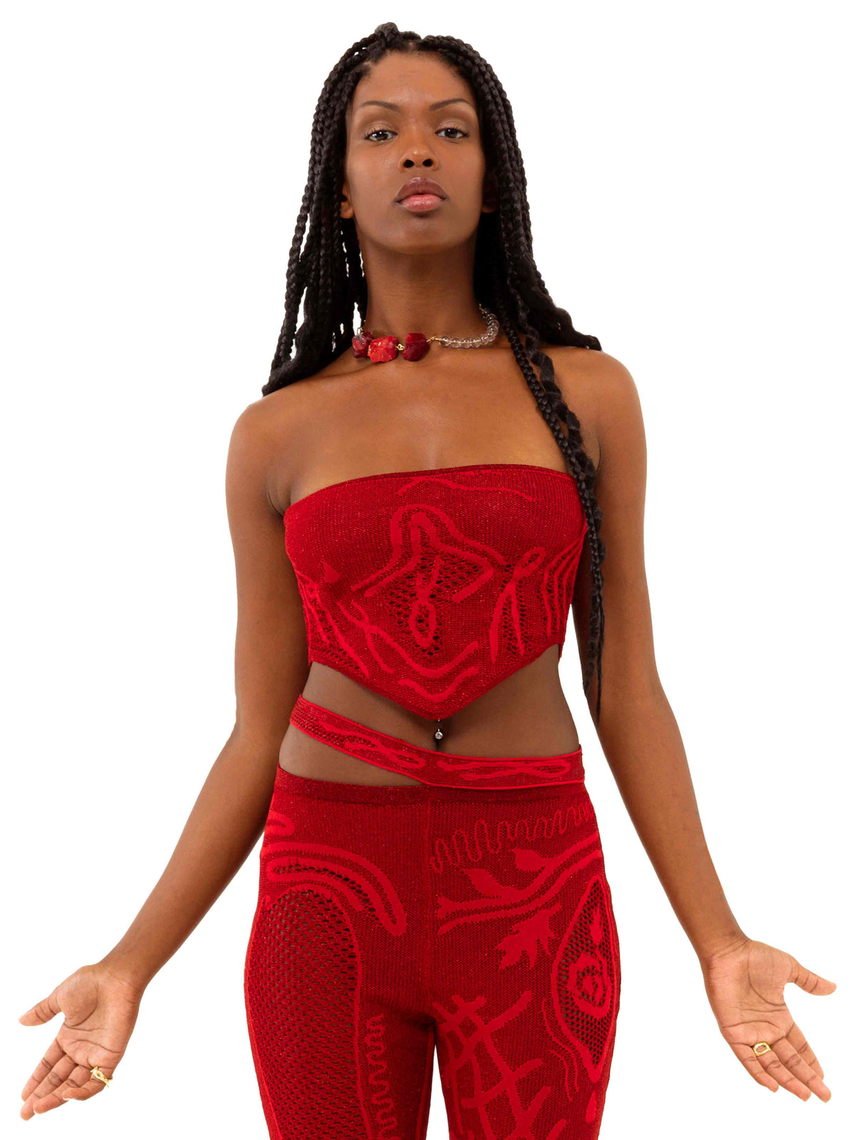 Birthing Venus Knit Top Red