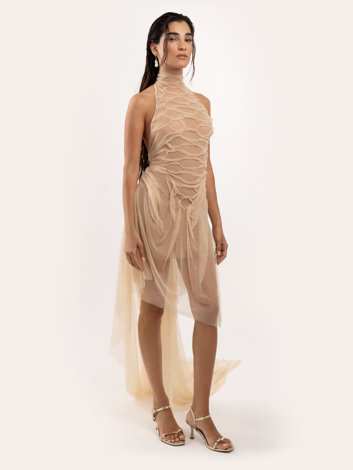 Serpent Skin Draped Dress