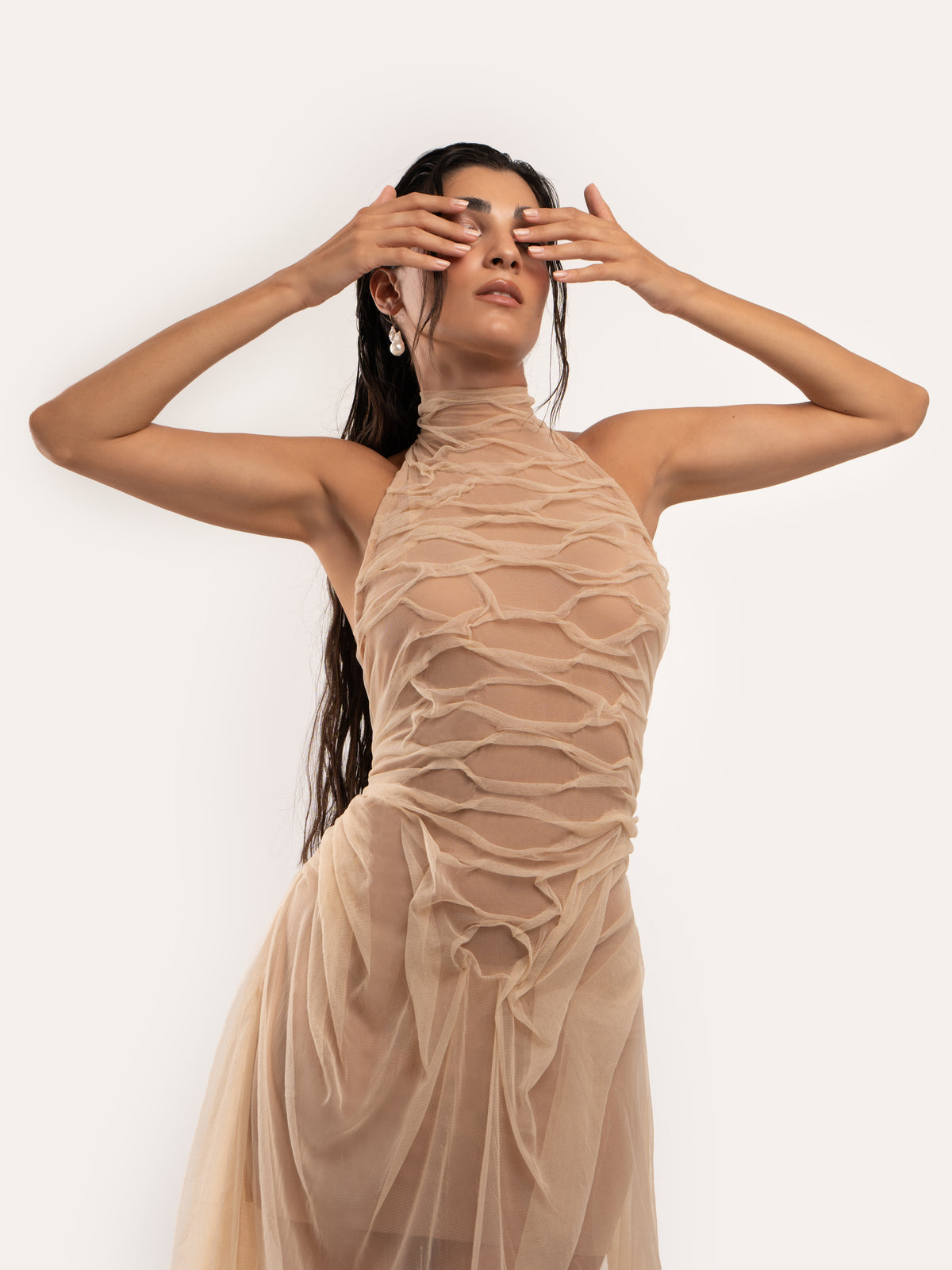 Serpent Skin Draped Dress