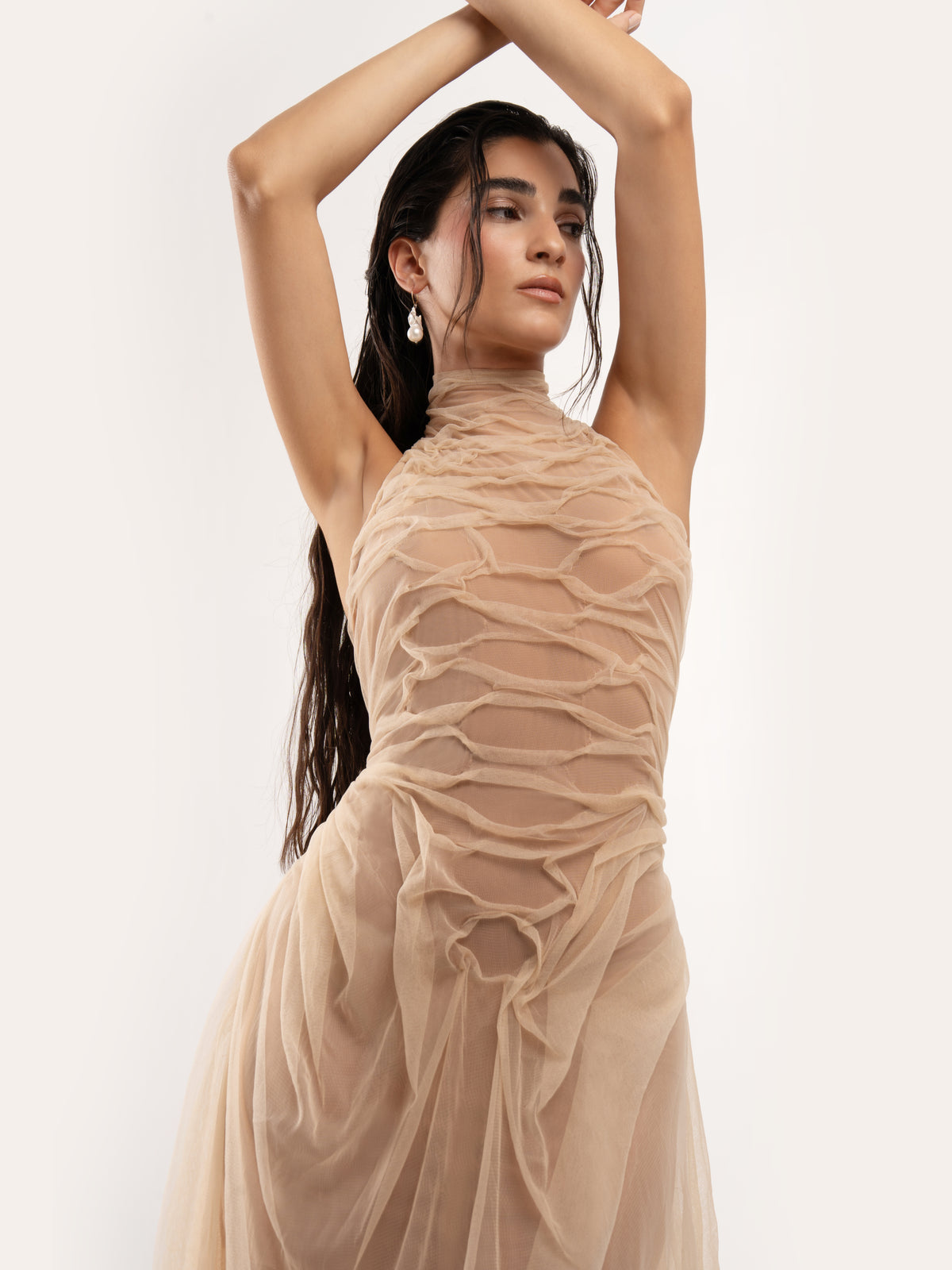 Serpent Skin Draped Dress