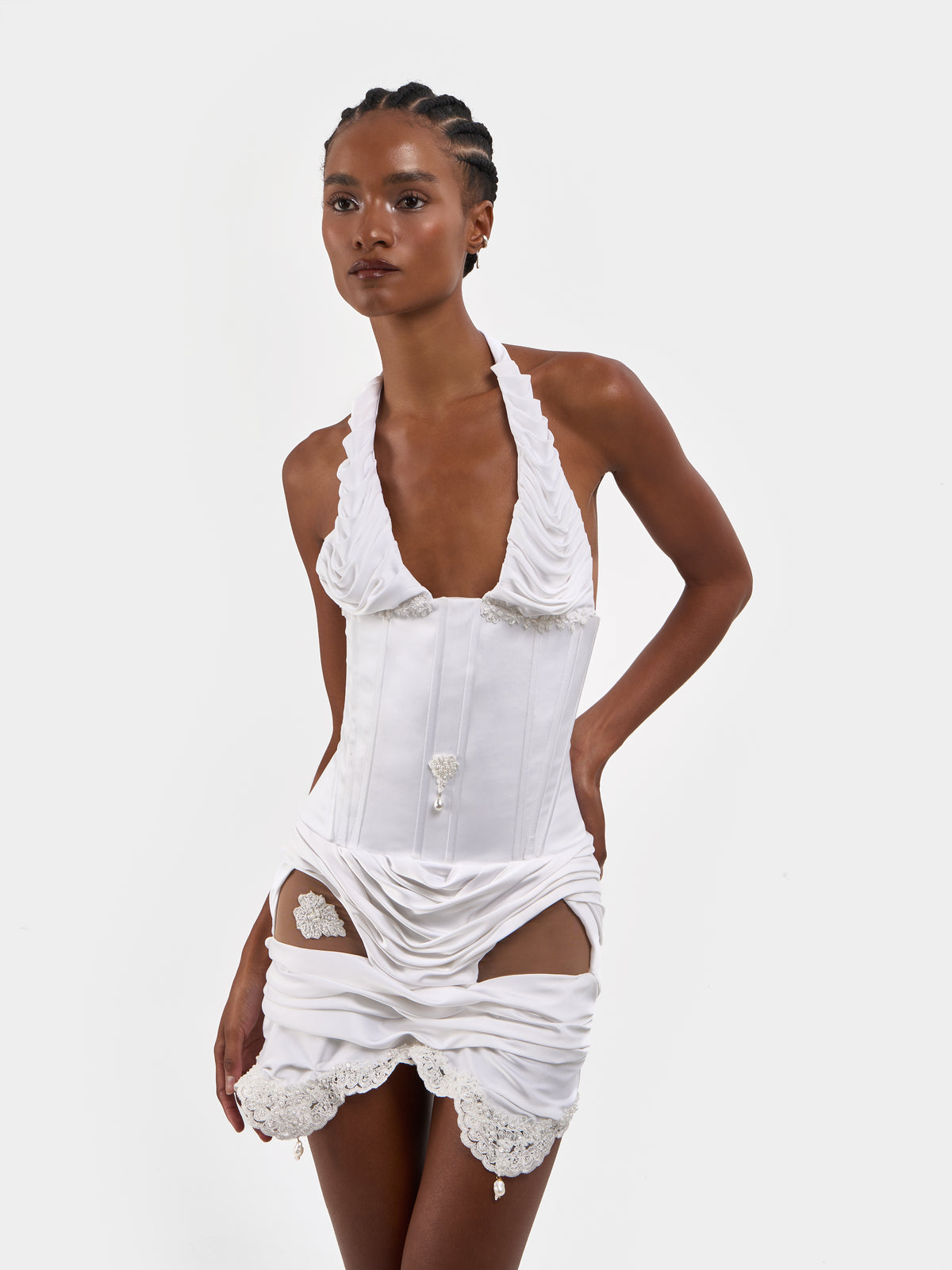 The Spilled Satin Mini Dress