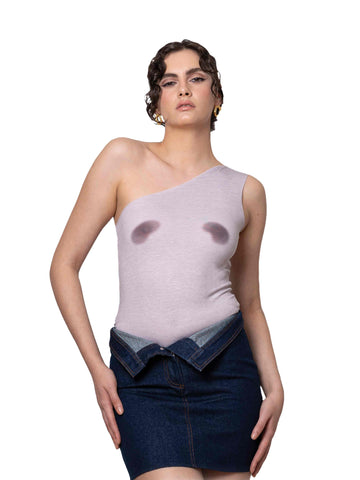 Breast Leak One-Shoulder Top